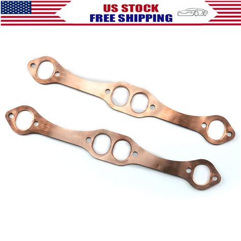 Sbc Oval Port Copper Header Exhaust Gaskets Sb Chevy 327 305 350 383