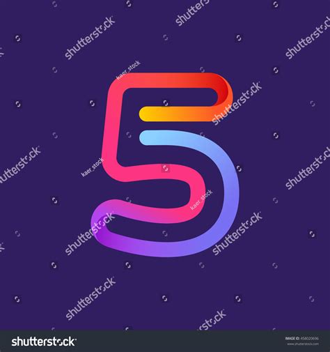 Number Five Logo Formed By Colorful Stock Vector Royalty Free