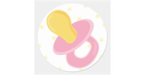 Girl Pacifier Classic Round Sticker
