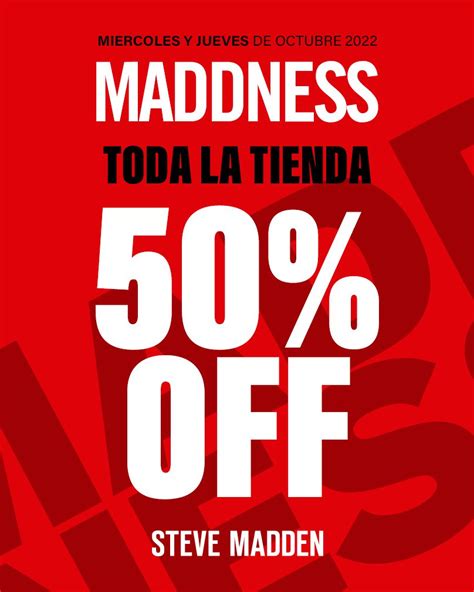 Steve Madden Madness 50 De Descuento Los Miércoles Y Jueves De Octubre