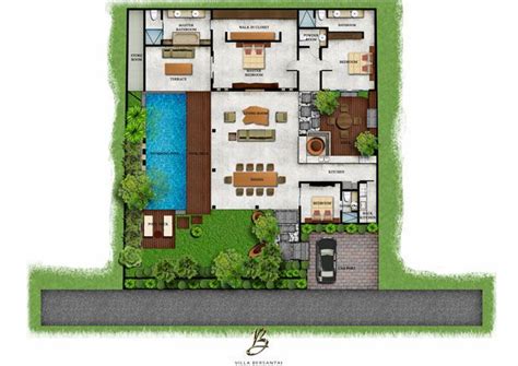 Bali Villa With Layout Floor Plan Tropical House Plans Tropical House
