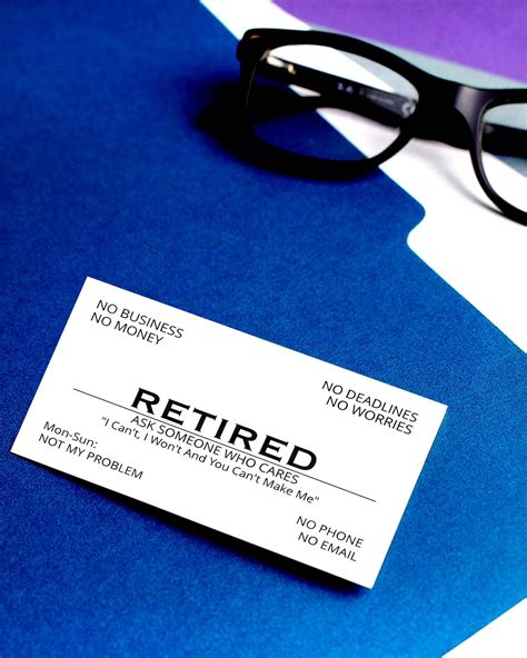 Funny Retirement Business Cards 25 Humorous Novelty T For Etsy
