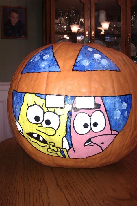 Spongebob And Patrick Pumpkin ~ 2012 Creative Pumpkin Painting Pumpkin