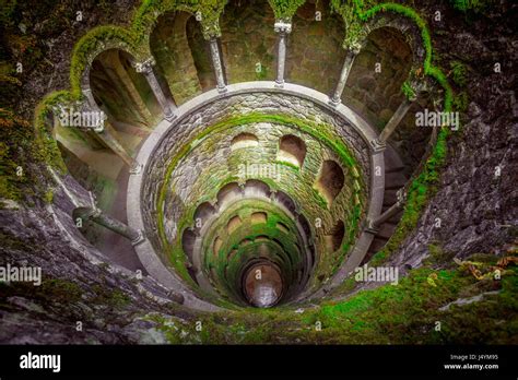 Initiation Wells Sintra Portugal Spiral Staircase With Arched