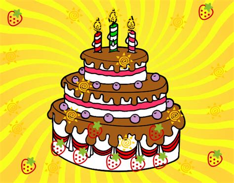 email protected todos los derechos reservados. Dibujo de tarta de de feliz cumpleaños pintado por ...