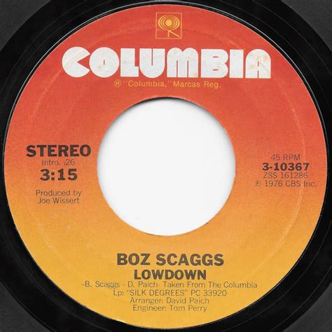 Boz Scaggs Lowdown Harbor Lights Vinyl 7 Single 45 Rpm Discogs