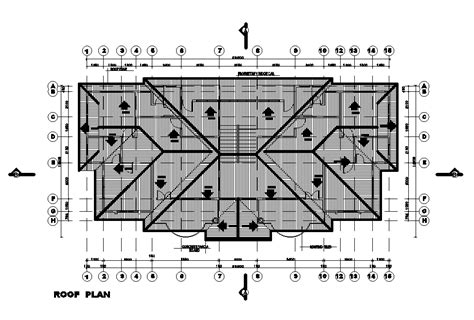 Roof Framing Plan Of 25x13m Twin House Plan Is Given In This Autocad