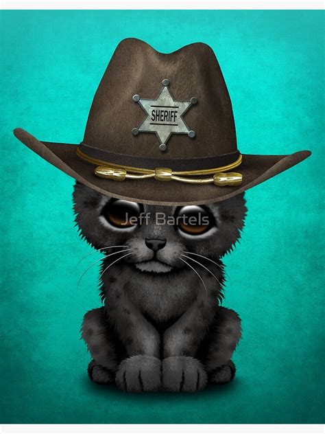 Cute Baby Black Panther Cub Sheriff Poster By Jeffbartels Redbubble