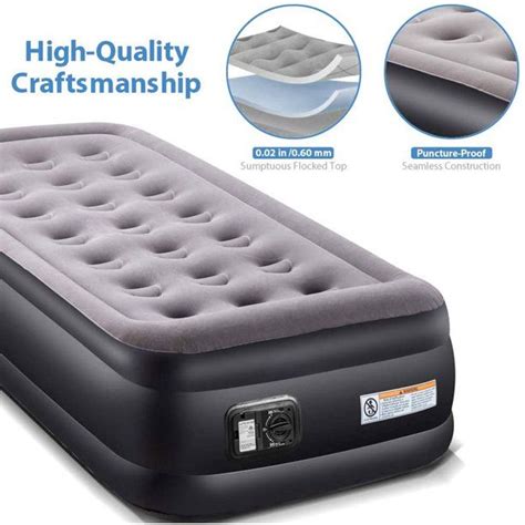 Blow Up Beds Twin Zoetime Twin Size Air Mattress Upgraded Blow Up Elevated Raised Bed