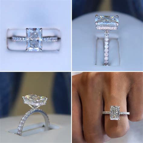 3 Carat Radiant Diamond Hidden Halo Engagement Ring By Raven Fine