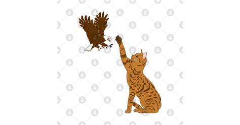 Cat And Eagle Cat Lover Ts Posters And Art Prints Teepublic