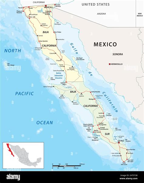 Mexico Baja Peninsula Stock Vector Images Alamy