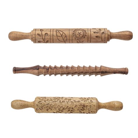 Bloomingville 3 Piece Wooden Rolling Pin Set Temple And Webster