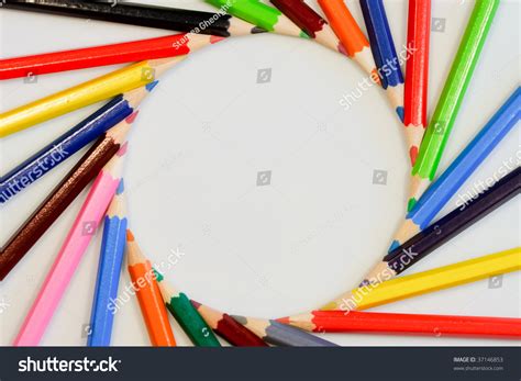 Colored Pencils Forming A Circle Stock Photo 37146853 Shutterstock