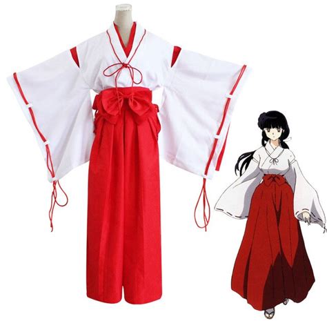 Anime Inuyasha Higurashi Kagome Kimono Cosplay Costume Kikyo Full Set