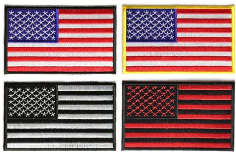 4 Inch American Flag Patches Set Of 4 Embroidered Us Flags American