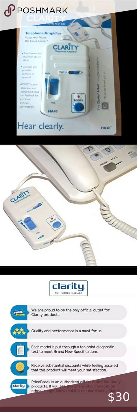 Clarity Ha 40 Portable Telephone Handset Amplifier Upto 40db