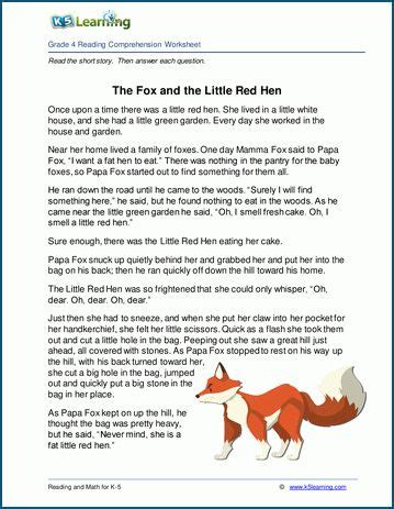 Fables for Grade 4 | K5 Learning | Free reading comprehension