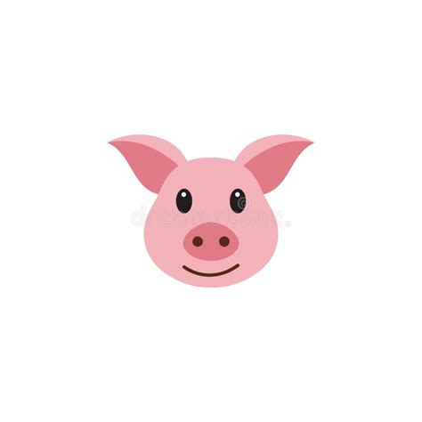 Pig Head Face Or Pork Bacon Flat Vector Color Icon For Animal Apps