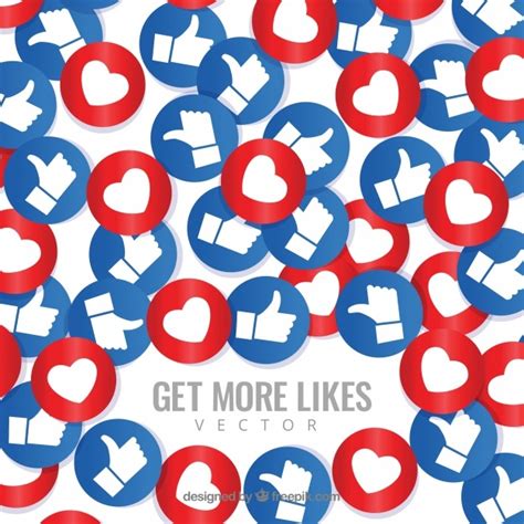 Facebook Hintergrund Mit Herzen Und Likes Kostenlose Vektor