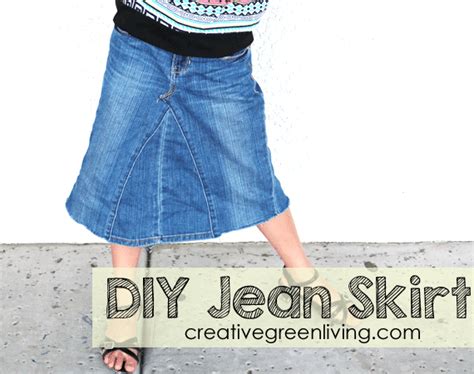How To Make A Diy Jean Skirt Out Of Denim Pants Creative Green Living