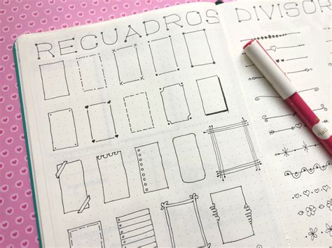 Recuadros Y Divisores Para Bullet Journal Bullet Journal Doodles