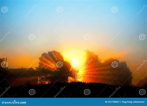 Beautiful Dawn Stock Image Image Of Golden Countryside 25178683
