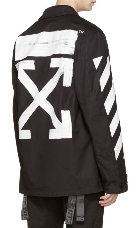 Off White Black Brushed Diagonal Field Jacket From Ssense Men Style