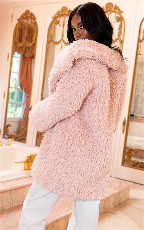 Pink Teddy Faux Fur Coat Coats And Jackets Prettylittlething Aus