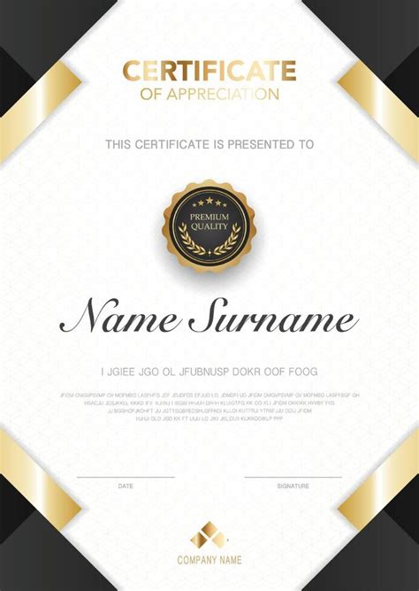 Diploma Certificado Modelo Preto E Ouro Cor Com Luxo E Imagem Vetorial De Estilo Moderno