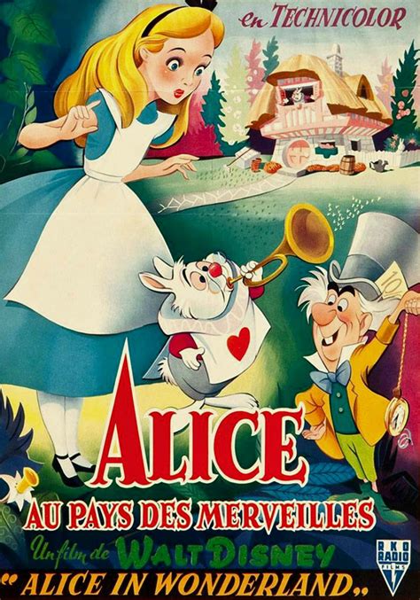 Vintage Blog Walt Disneys Alice In Wonderland French Poster 1951