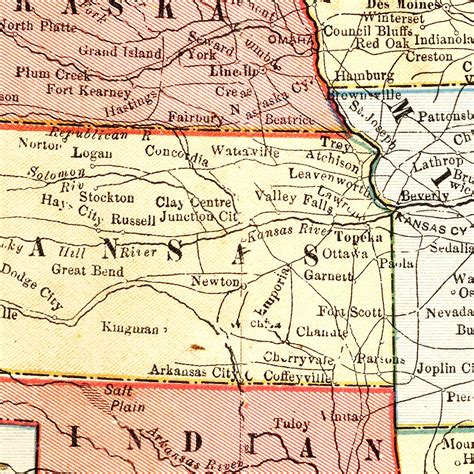 Vintage Map Of United States 1883 By Teds Vintage Art