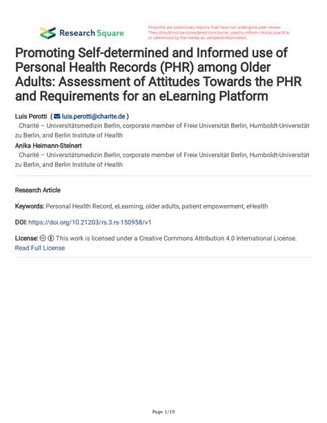 Pdf Promoting Self Determined And Informed Use Of Personal Health