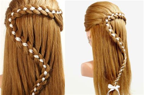 Go for four french strands braids for the top, and once you reach the nape, continue with the regular twist. How to do beautiful 4 strand braid hair with ribbon DIY tutorial step by step instructions | How ...