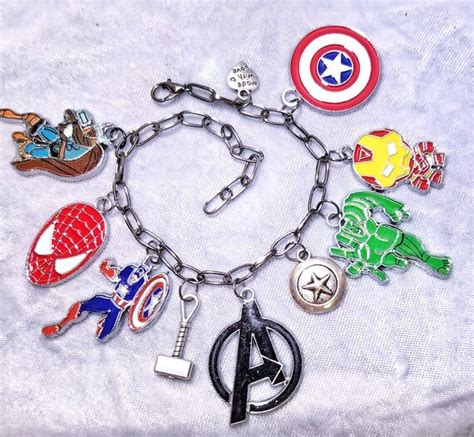 Avengers Charm Bracelet Colorful Charm Bracelet Marvel Etsy