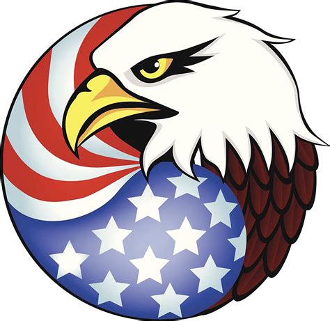 Political Majestic American Flag And Bald Eagle Cartoon