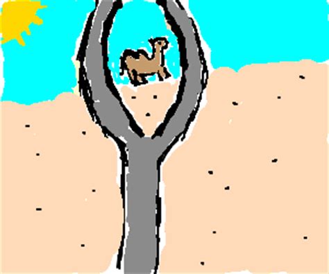 And thus do we reward the guilty. a camel through the eye of a needle - Drawception