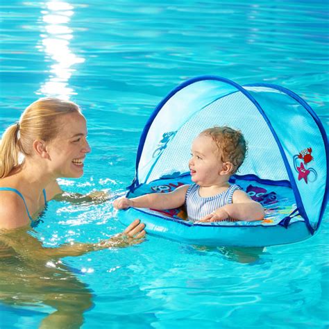 Mambobaby Swim Float For Pool With Canopy Infant Toddler Swim Trainer