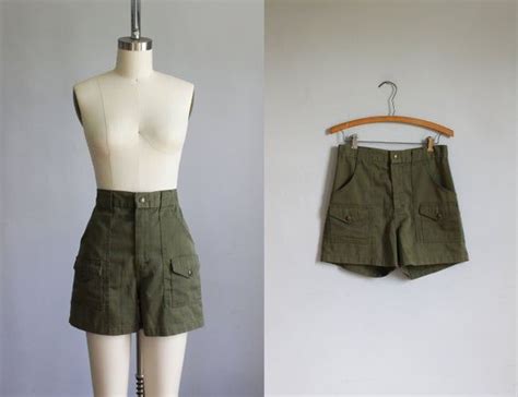 1970s Army Green High Waisted Boy Scout Uniform Shorts S M Etsy