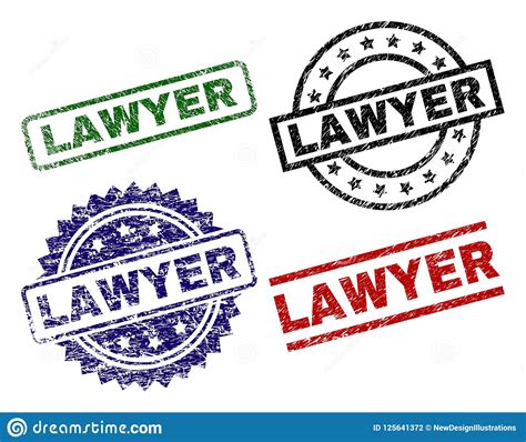 Damaged Textured Lawyer Stamp Seals Stock Vector Illustration Of