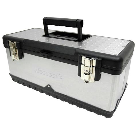 Homak 20 In Hand Carry Tool Box Stainless Steel Ss00119800 The Home