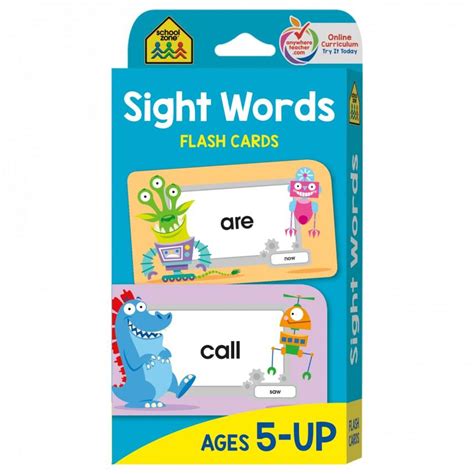 School Zone Educational Flash Cards Sight Words Mountain Baby