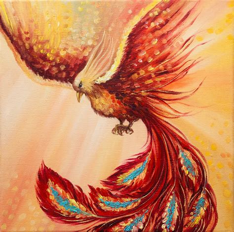 Phoenix Painting Phoenix Bird Original Art Fiery Bird Oil Etsy