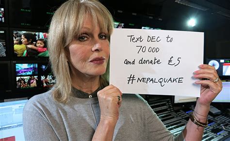 Joanna Lumley Supports Nepal Appeal Disasters Emergency Committee