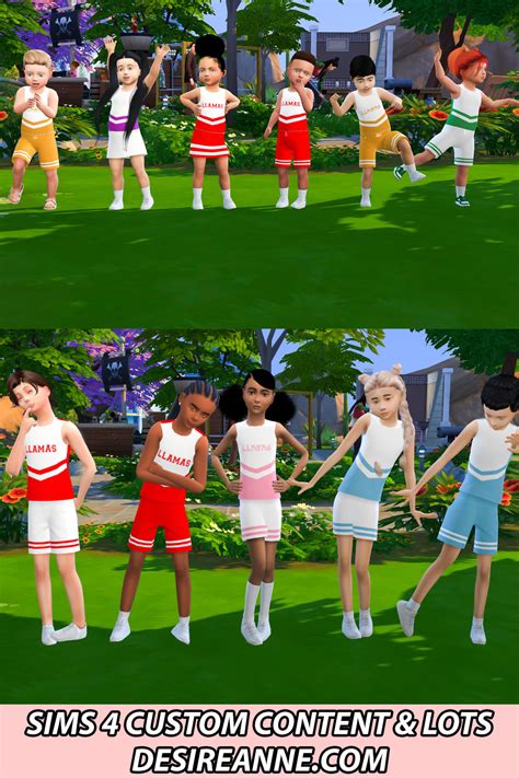 Sims 4 Toddlerkids Cheerleading Outfit Cc Desire Luxe