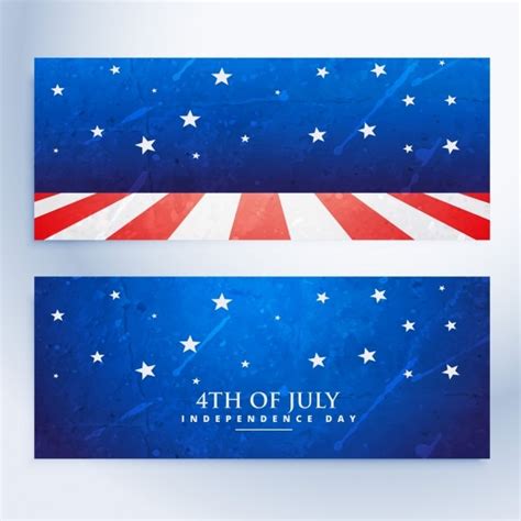 Free Vector | 4th of july banners set