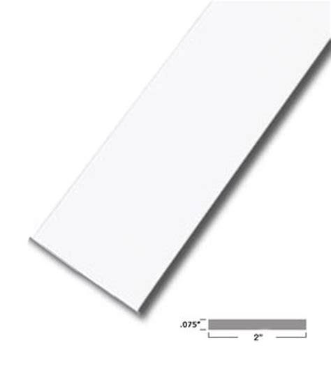 2 X 075 White Vinyl Flat Bar Window Trim With Tape 12 Ft Long