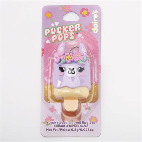 Pucker Pops Flower Llama Lip Gloss Sugar Sweet Claires Us
