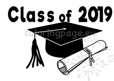graduation cap  clip art printable coloring page