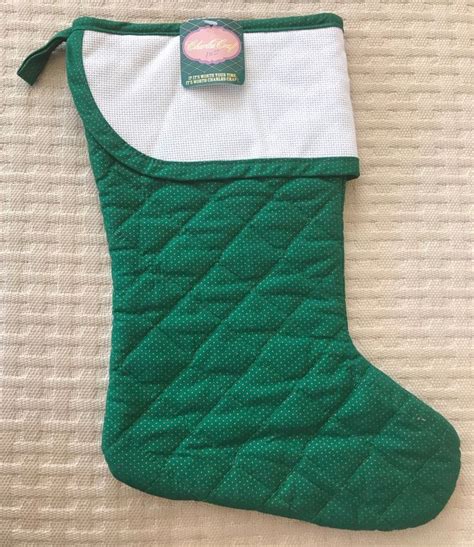 Aida 14 count, 16 anchor colours. Charles Craft Cross Stitch Quilted Stocking Christmas ...
